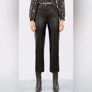Wilfred Aritzia Melina Cropped Vegan Leather Pants Size 6 NWT $148